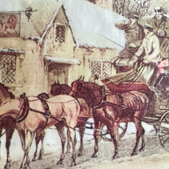 4 Christmas Cards LUXURY Victorian Scene PARCHMENT Gilt Edges Vintage 1960’s - Picture 3 of 9